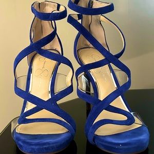 Jessica Simpson Roelyn 8.5 M Heels - Cobalt Blue Lux Kid Suede